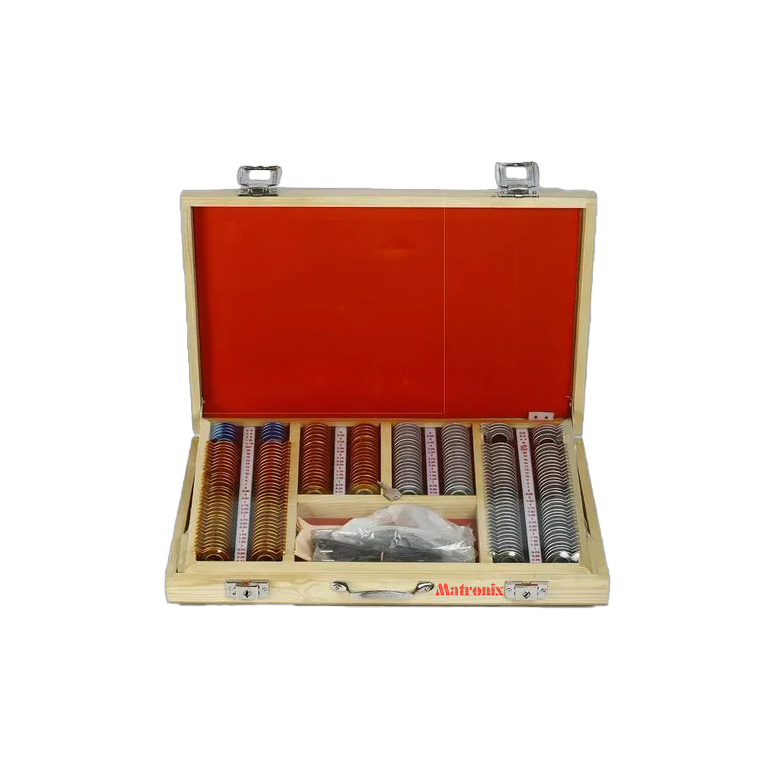 Trial Lens Set Golden And Silver ( Wooden Case )
